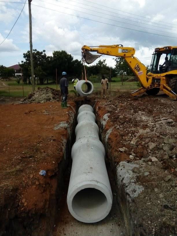 Drainage pipe installation project